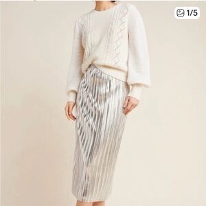 Maeve pleated metallic skirt size 10